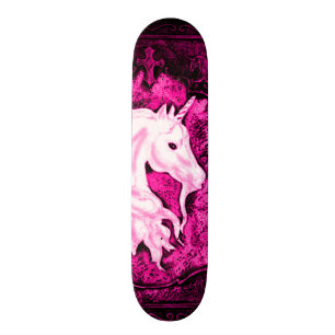 Skateboard Plate-forme gothique rose de licorne