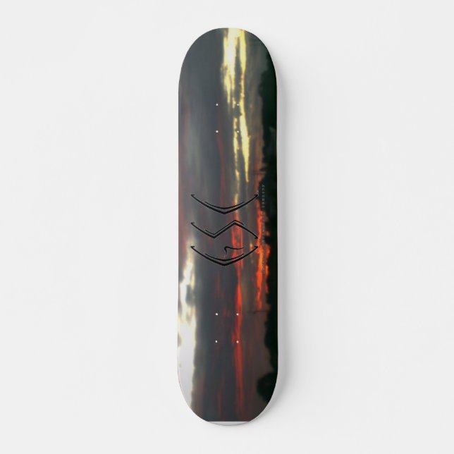 Skateboard Plate-forme "grand ciel rouge " de planche à (Devant)