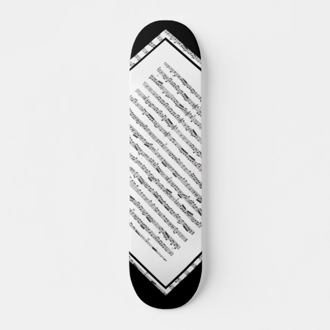 Skateboard Plate-forme personnalisable 1 de motif noir et (Devant)