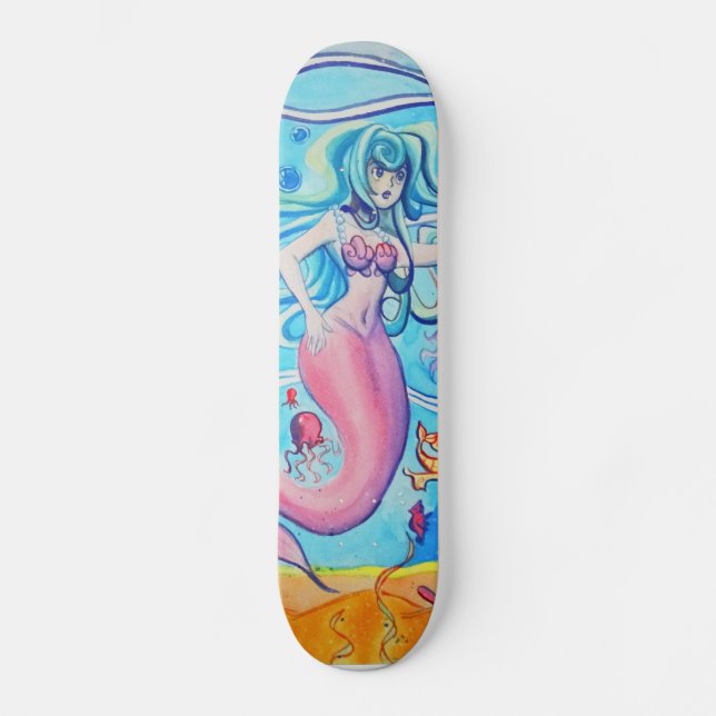 Skateboard Plate-forme rose de planche à roulettes de sirène (Recto)