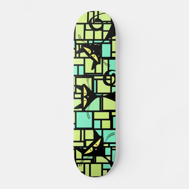 Skateboard Platines pour chats noirs (Recto)