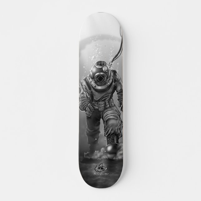 Skateboard Plongeur noir (Devant)