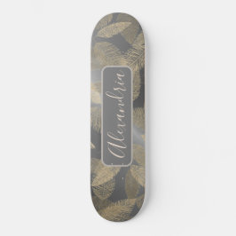 Skateboard Plumes chic sur Skatebo personnalisé en argent lis