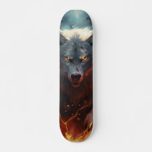 Skateboard Poderoso lobo depredador 