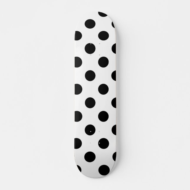 Skateboard Point Polka noir et blanc (Devant)