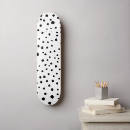 Skateboard Points dalmatiens, Points dalmatiens, Noir et Blan