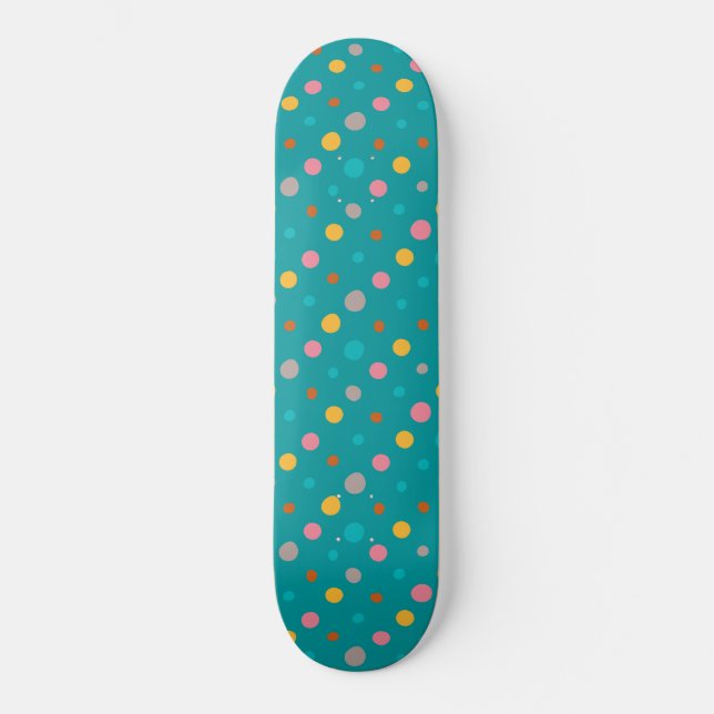Skateboard Points d'aquarelle multicolore 6 (Recto)
