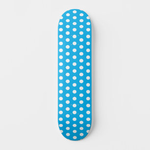 Skateboard Points Polka Classiques Ciel Bleu et Blanc