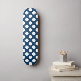 Skateboard Pois Bleus de la Marine, Motif à points Polka, poi