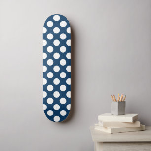 Skateboard Pois Bleus de la Marine, Motif à points Polka, poi