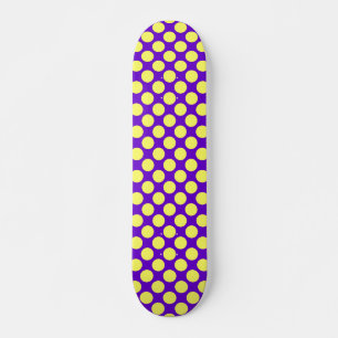 Skateboard Pois jaunes avec Arrière - plan pourpre STaylor