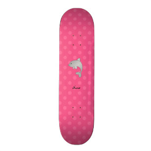 Skateboard Pois nommé personnalisé de rose de dauphin