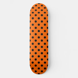 Skateboard Pois orange et noir