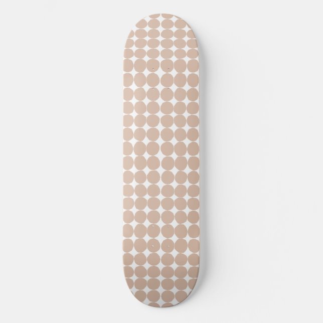 Skateboard Pois rose et blanc moderne (Recto)