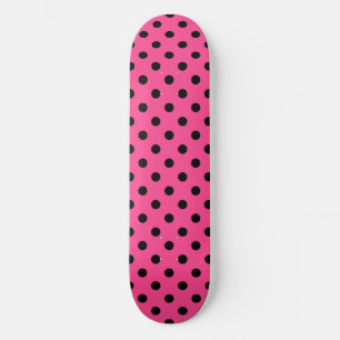 Skateboard Pois roses et noirs