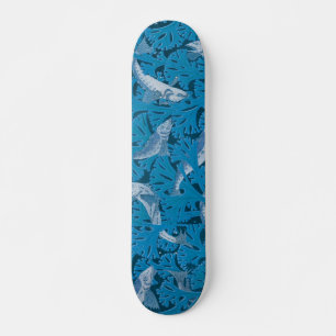 Skateboard Poisson Bleu Vintage & Algues : Art Nouveau Marin