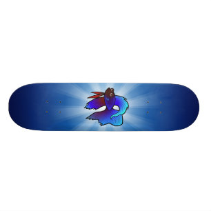 Skateboard Poisson combattant cartoon / Poisson combattant si