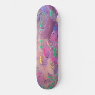 Skateboard Poisson fluorescent dans la mer
