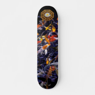 SKATEBOARD POISSON KOI EN FLEURS