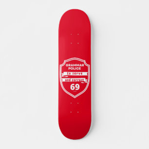 Skateboard POLICE GRAMMAR POUR SERVIR ET CORRECTER drôle