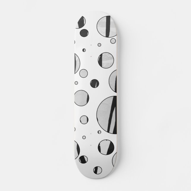 Skateboard Polka Dot Tiger noir et blanc (Recto)