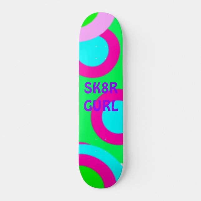 Skateboard PolkaDotPower, SK8R GURL (Devant)