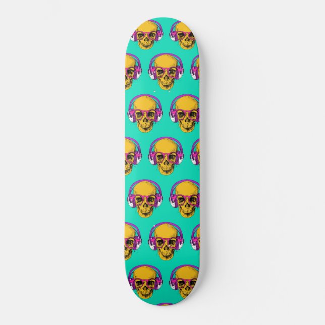 Skateboard - Pop Art Skull (Vorderseite)