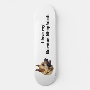 Skateboard Portrait de chien berger allemand alsacien