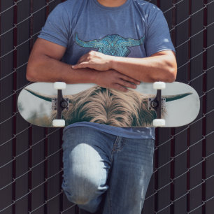 Skateboard Portrait de vache Highland