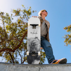 Skateboard Portrait de vache Highland premier monogramme noir