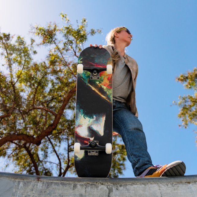Skateboard Portrait Festif Joker de Noël (Extérieur 1)