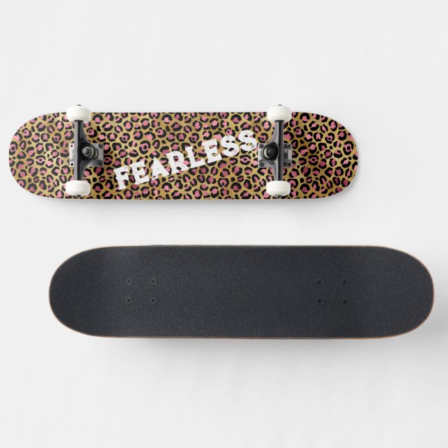 Skateboard POSTER DE ANIMAL sauvage de léopard rose sans crai (Horz)