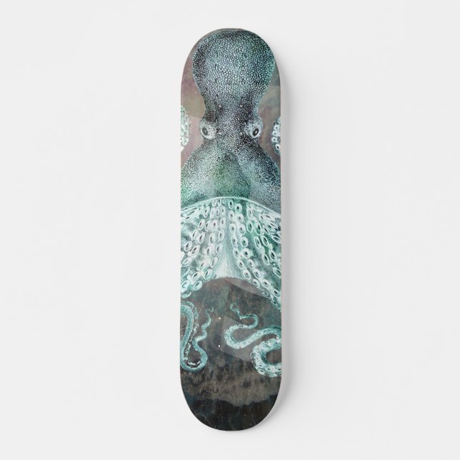 Skateboard Poulpe vintage nautique (Devant)