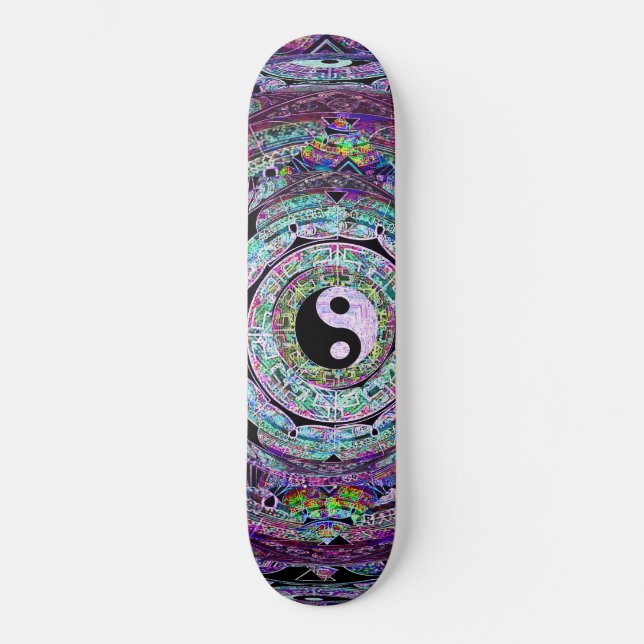 Skateboard Pourpre de mandala de Yin Yang (Recto)