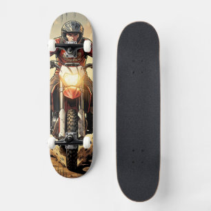 Skateboard Poussière et détermination Motocross à plein régim