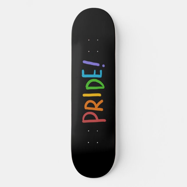Skateboard PRIDE LGBT Coloris Design de typographie (Recto)
