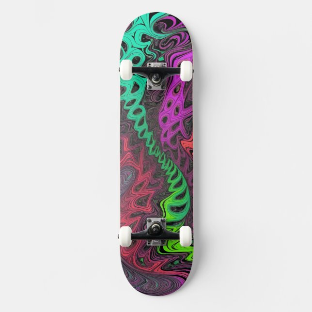 Skateboard Psicodélico - Diseño Vibrante (Recto)