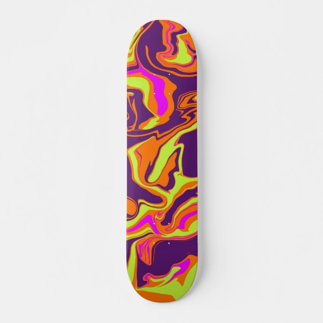 Skateboard psychédélique de la fonte des années 80 (Devant)