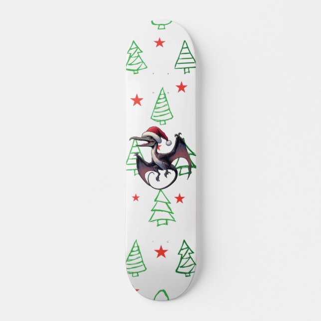Skateboard Pterodactyle de Noël (Devant)
