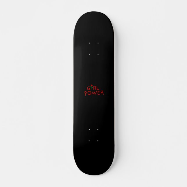Skateboard Puissance de fille avec Rose (Devant)