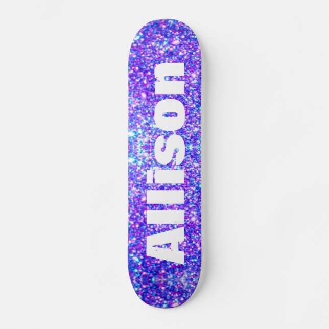 Skateboard Purple Parties scintillant Faux Filles Personnalis (Recto)
