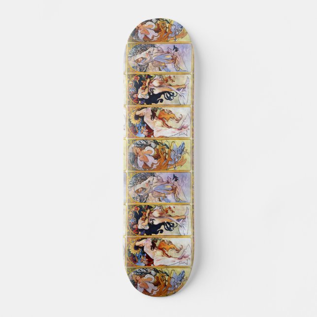 Skateboard Quatre saisons par Alphonse Mucha 1895 (Recto)