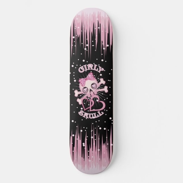 Skateboard Raie Girly de crâne (Recto)