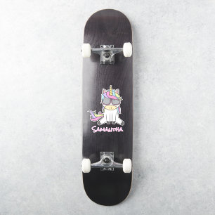 Skateboard Raiinbow Einhorn-Aufkleber Aufkleber