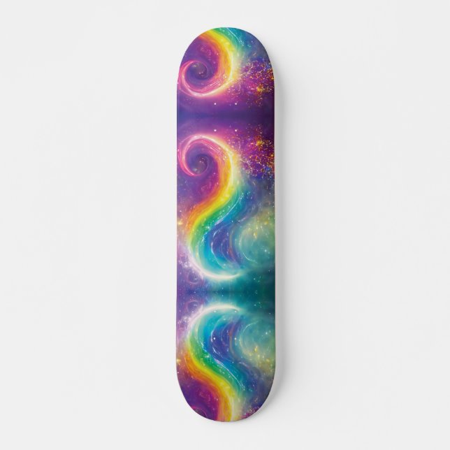 Skateboard Rainbow Cosmic Galaxy Yin Yang Ocean Waves Sk8r (Devant)