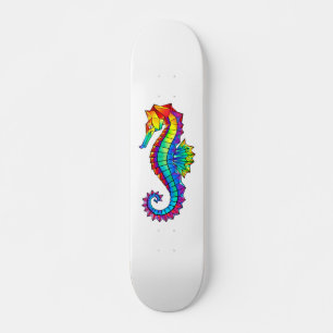 Skateboard Rainbow Polygonal Seahorse