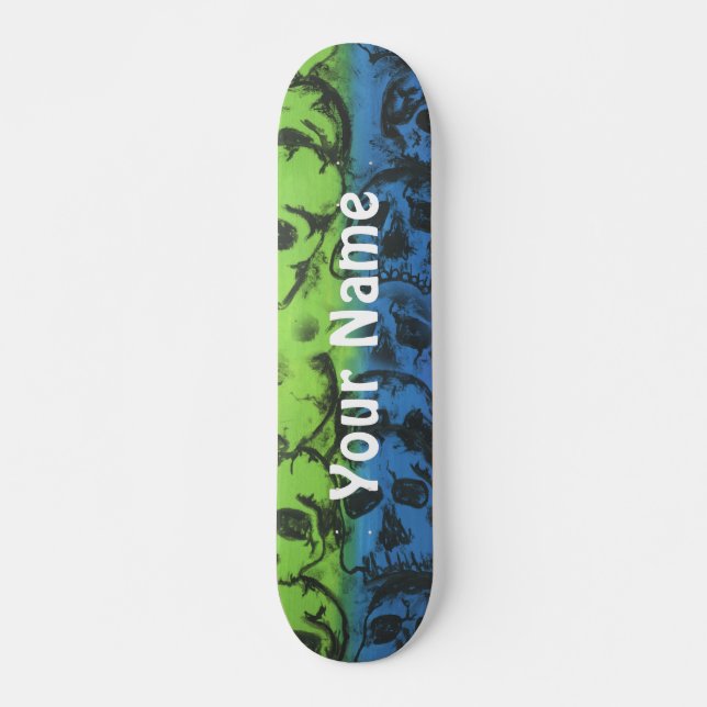 Skateboard - Rainbow Skull - Personnaliser avec vo (Devant)