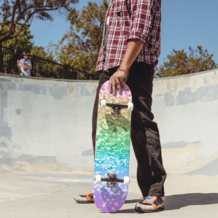Skateboard Rainbow Unicorn Parties scintillant 2 (Parties sci