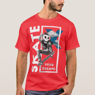 Skateboard Ramp Skater Skateboarder Skelettflieger T-Shirt