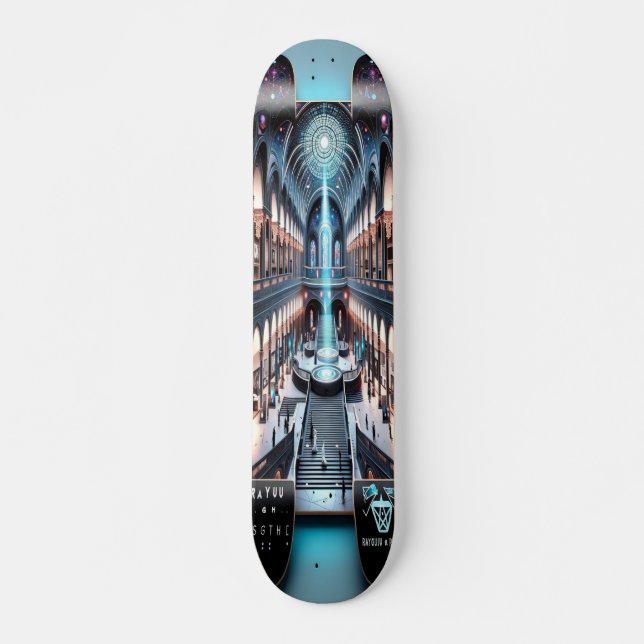 Skateboard "Raygun Gothic Futuristic Art Museum Deck" (Devant)